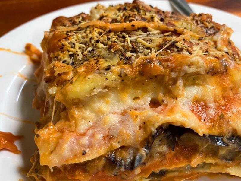 Aubergine & Asparagus Lasagne